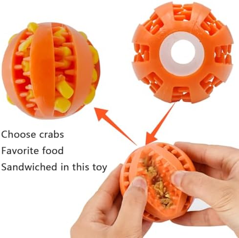 2 Pcs Hermit Crab Toys,Hermit Crab Treat Ball/Feeder Ball,Hermit Crab Wheel are Perfect Decorations and Accessories for Aquariums and Tanks