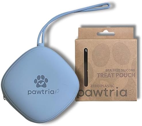 Pawtria BPA free Silicone Dog Treat Pouch, Matte Blue