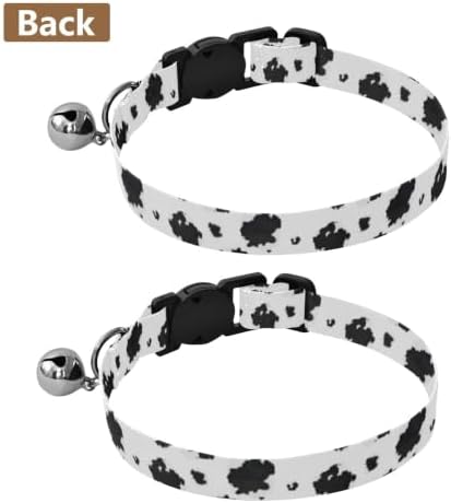 Black White Spots Adjustable Buckle Small Dog Collar 2 Pack Adjustable Pet Collar