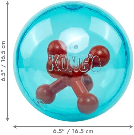 KONG Jumbler Jacks Dog Ball Toy, Interactive Rolling Rattle Ball