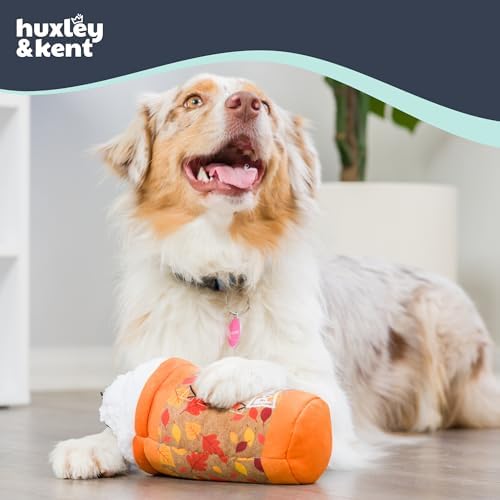 Huxley & Kent Power Plush Squeaky Dog Toy, Puggin Spice Latte, Large