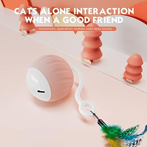 Upgraded 2.36 Inch Large Cat Toy With Touch&Voice Activation for Indoor Cat