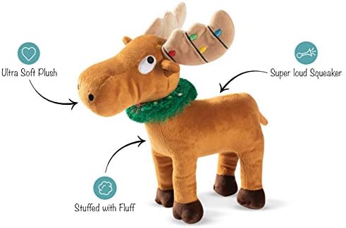 Fringe Studio Plush Dog Toy, Merry Chrismoose (289394), Multi-Color, PetShop Collection