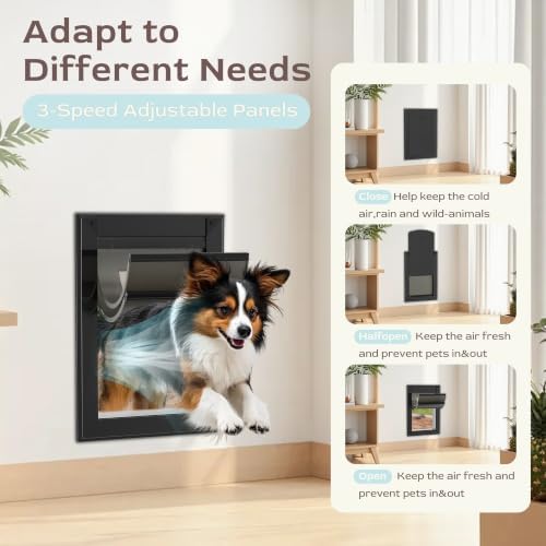 Heavy Duty XLarge Dog Door for Wall, Energy Efficient Dog Door