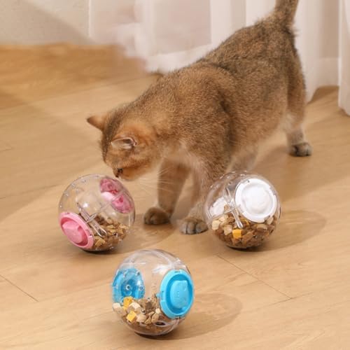 BESPORTBLE 3pcs Pet Treat Dispenser Balls for Dogs and Cats Interactive Slow Eating Chew Made of Sturdy Abs Material for Reward and Playing Indoors and Outdoors