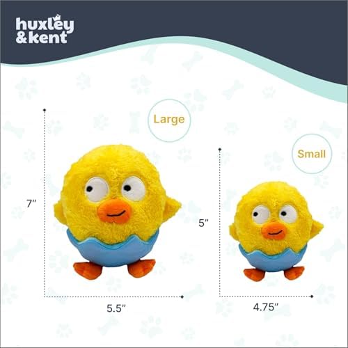 Huxley & Kent Power Plush Squeaky Dog Toy, Chick-A-Dee, Large
