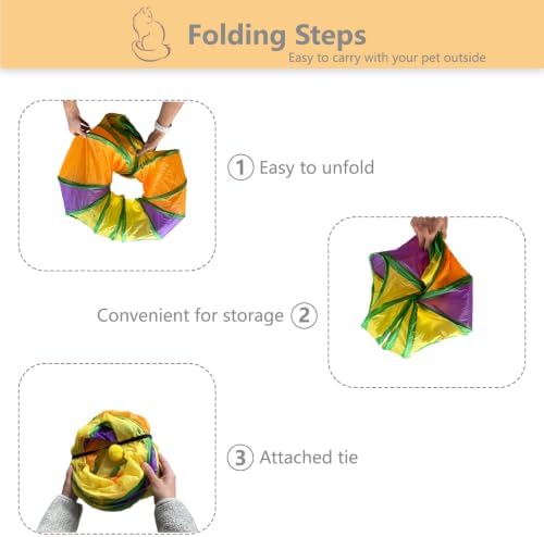 8-Shaped Cat Tunnel Toy Interactive Foldable Playhouse Maze Toys for Cats, Kittens, Rabbits & Small Pets with Playing Balls Collapsible Play Tube for Indoor Fun & Exercise (Multicolor)