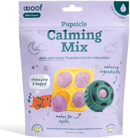 WOOF Dog Pupsicle Mix - Easy-to-Make DIY Pupsicle Refills - Tasty, Healthy Pupsicle Mix - Wholesome Ingredients - Long-Lasting - Calming Mix