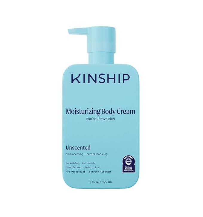 Kinship Gentle Moisturizing Body Lotion for Sensitive & Dry Skin | Eczema Relief Cream | Fragrance-Free Hydrating Cream | Shea Butter Unscented Lotion, 13 oz