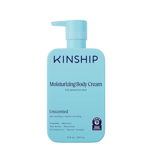 Kinship Gentle Moisturizing Body Lotion for Sensitive & Dry Skin | Eczema Relief Cream | Fragrance-Free Hydrating Cream | Shea Butter Unscented Lotion, 13 oz