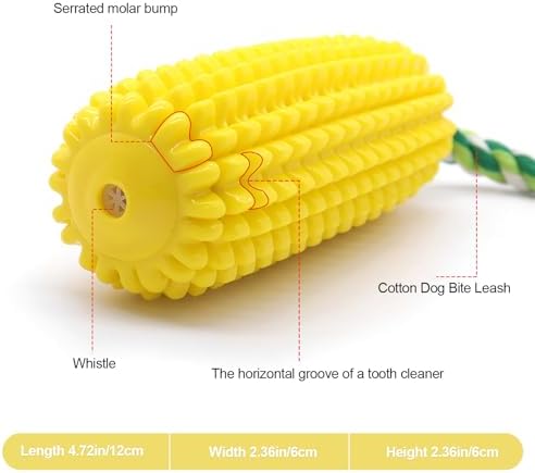 Dog Chew Corn Toy,for Aggressive Chewers Small Medium Large Breed,Interactive Squeaky Dog Tooth Cleaning Tool Water Float Toy,Suitable for Small,Medium and Large Dogs