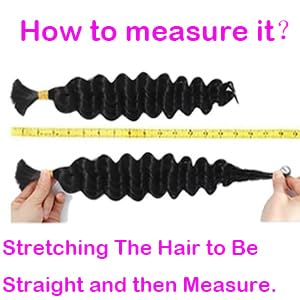 Human Braiding Hair for Boho Braids 16inch Deep Water Wave Bulk Human Hair Extensions for Braiding No Weft Brazilian Virgin Curly Loose Deep Wave Bulk Wet and Wavy 1 Bundle 100g Natural Black