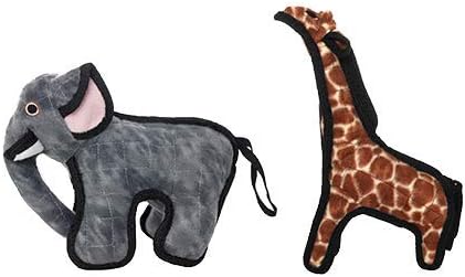 TUFFY® 2 Pack Elephant Giraffe Ultra Durable Plush Dog Toys