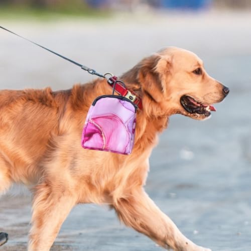 2 Pack Dog Treat Pouch,Treat Pouches for Pet Training,Portable Snack Reward Dog Food Dispenser for Traveling or Outdoor Use，Pinkish Blue