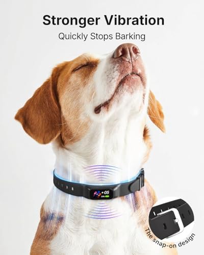 Bark Collar for Small & Medium Dogs, Rechargeable Anti Barking Training Collar, Vibrating Dog Collar No Shock Barking Collar (Matte Black)