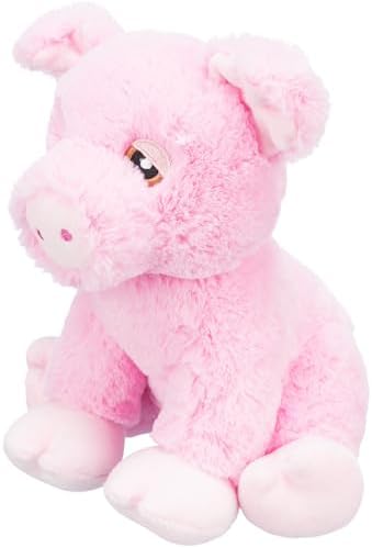TRIXIE Be Eco Edison The Piggy Plush Dog Toy for All Dogs, 9.5" Fun and Cuddly Squeaky Dog Toy, 96% Recycle Material
