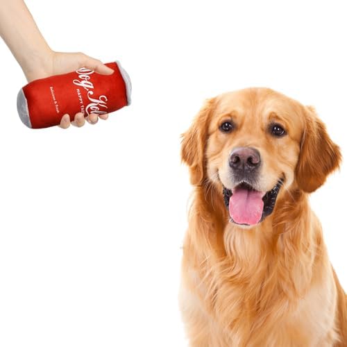 Funny Drinks Can Shape Dog Toy with Squeaker,Toys for Small, Medium and Large Dogs,Stuffed Plush Squeaky Cute Dog Gifts for Dog Birthday 3 Pack Classical Pack