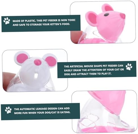 2pcs Cat Tumbler Toy Interactive Mouse Shape PET Feeder Automatic Snack Dispenser for Cats for Play and Treats
