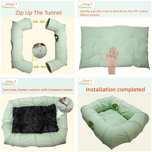 XxingSheep Interactive Cat Tunnel for Indoor Cats Multi Entry Cat Toy
