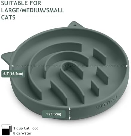 Coomazy Slow Feeder Cat Bowl Silicone Pet Puzzle Feeder for Slow Eating