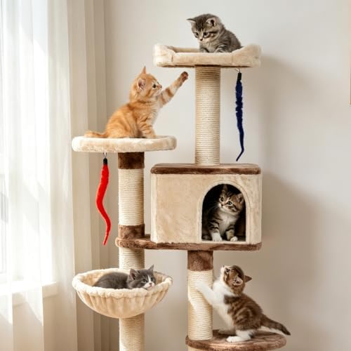 20 Pcs Cat Worm Toy Refills, Interactive Wand Attachments for Indoor Cats