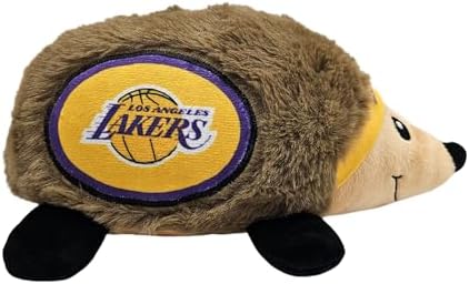 NBA Los Angeles Lakers Plush Hedgehog Toy for Dogs & Cats, Cool Soft Pet Toy for Fun and Interactive Play, Dog Chew Toy with Squeaker, Licensed Hot Pet Toy