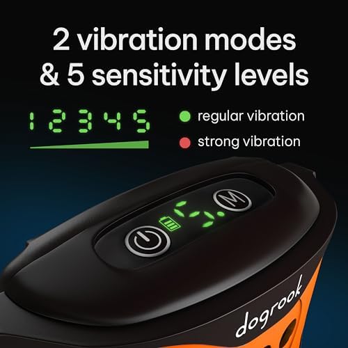 Dogrook Humane No Shock Rechargable Beep & Vibration Bark Collar for Dogs