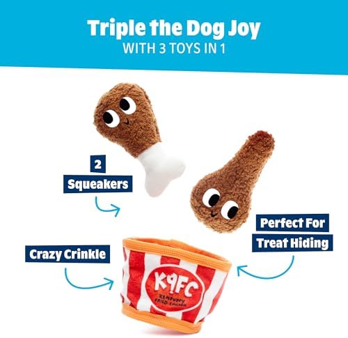 BarkBox Kenpuppy Fried Chicken Dog Toy - for Extra Small to Small Dogs