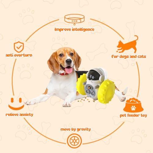 Pet Dog Treat Dispensing Toy Cat and Dog Intelligence Training Slow Feeder Toy for Medium Small Dogs Pet Educational Chase Toy