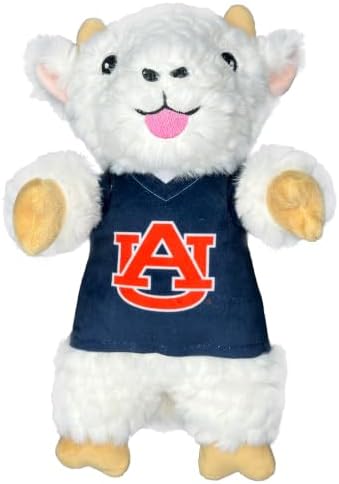Pets First NCAA Auburn Tigers Goat Plush Toy for Dogs and Cats with Squeaker, Wearing a Team Jersey! Fun & Sporty Goat Shaped Dog Chew Toy, Interactive Pet Toy
