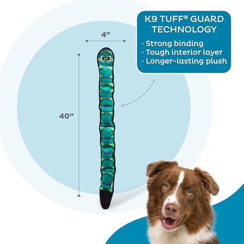 Outward Hound Durablez Tough Chew Plush Squeaky Dog Toy, Snake, 40"