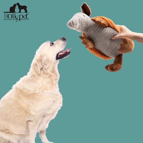 Hollypet Armadillo Squeaky Dog Toys for Medium Large Dogs, 14"