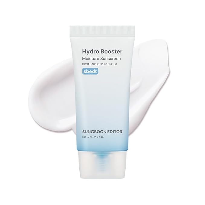 SUNGBOON EDITOR Hydro Booster Sunscreen, SPF 30, Non-Greasy, Lightweight, Hydrating Korean Sunscreen for Face with No White Cast, Travel Essentials, 50ml, 1.69 fl.oz