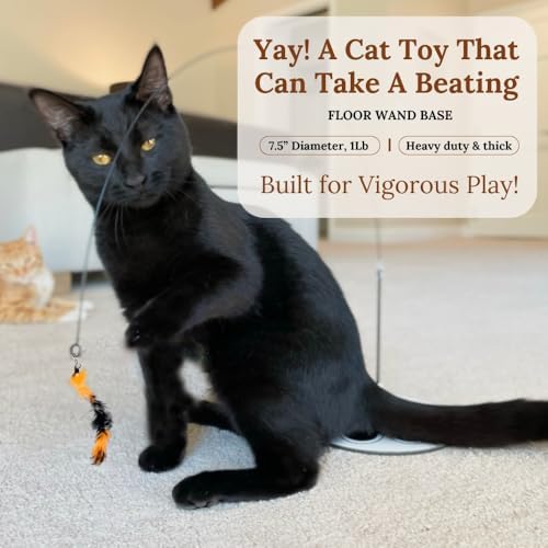 Interactive Cat Toys for Indoor Cats - Glow in Dark Octopus - XL Snake And Lizard Chew Toy - Round Base Teaser Wand - Bored Adult Feline Hunting Enrichment - Self Play Kitten Juguetes para Gatos