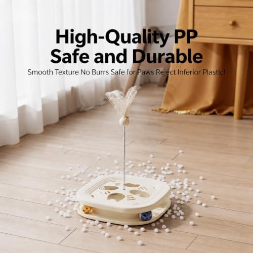 Interactive Cat Toys for Indoor Cats, 2-in-1 (White)