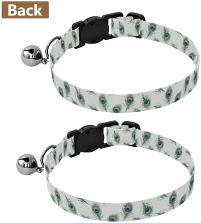 2 Pack Cat Collar Peacocks with Bell, Adjustable 10.6 to 17.1 Inches