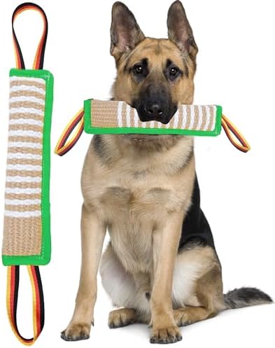 Clysoru Dog Tug Toy Tough Jute Bite Pillow Lasting Training Equipment Puppy to Large Dogs Interactive for Large and Small