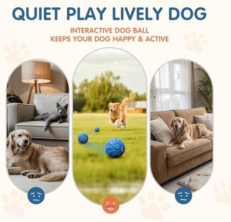 Smart Interactive Dog Toys,Vibrating Dog Ball,Automatic Moving/Bouncing/Rotating,Water Resistant Balls for Medium Large Dogs - Chase Pet Toys to Keep Them Busy (Orange)