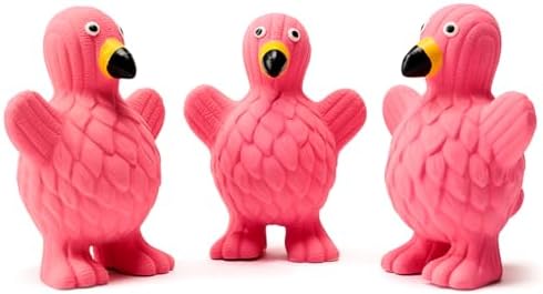 Squeaky Dog Toys for Medium Dogs, Soft Latex Squeaky Dog Ball, Cute Funny Squeak Flamingo Pet Toys