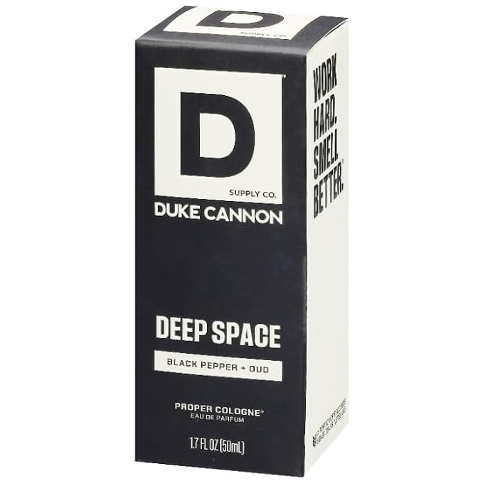 Duke Cannon Proper Cologne for Men - Men's Eau de Parfum - Fragrance for Lasting Wear - Essential Oils - Black Pepper & Oud - Deep Space, 1.7 fl oz (Pack of 2)