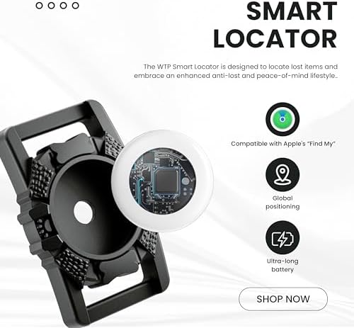 Smart Pet Locator, Dog/Cat Tracker with Collar Holder, Smart Tag for Seamless Location Tracking, Bluetooth Tracker Locator Pairs with Apple Find My (iOS only), 400ft Range Smart Tracker Tags, Black