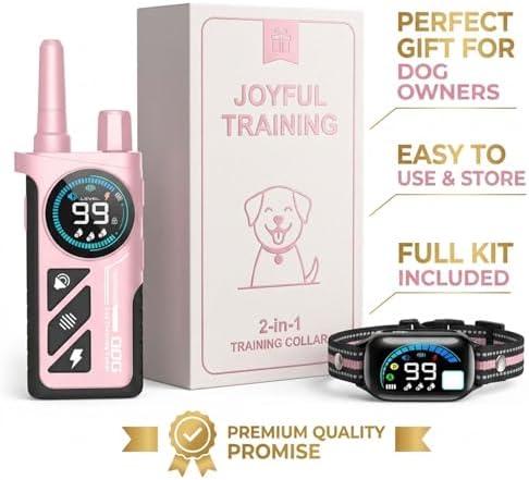Dog Shock Collar with Remote Control, Shock Collar for Dogs, Pink