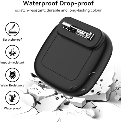 2-Pack Waterproof Silicone Case with Pin for Tile Mate 2024/2022 – Hidden GPS Tracker Holder for Kids, Teens, Elderly, Pets, Bags, Luggage – Anti-Lost & Anti-Scratch Cover – Black/Blue