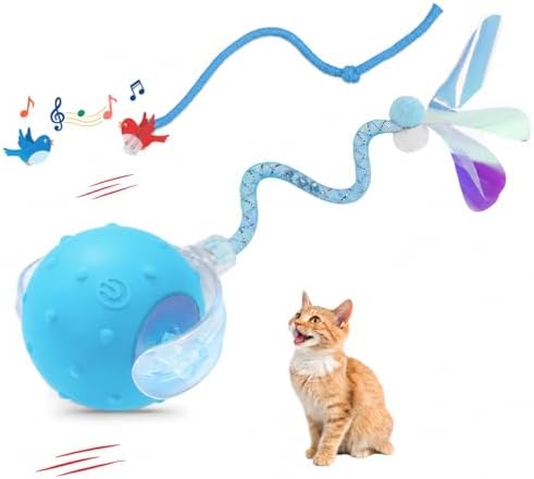 Interactive Automatic Cat Toy Ball-USB Rechargeable，Motion Activated Toy