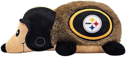 NFL Pittsburgh Steelers Plush Hedgehog Toy for Dogs & Cats, Cool Soft Pet Toy for Fun and Interactive Play, Dog Chew Toy with Squeaker, Licensed Hot Pet Toy