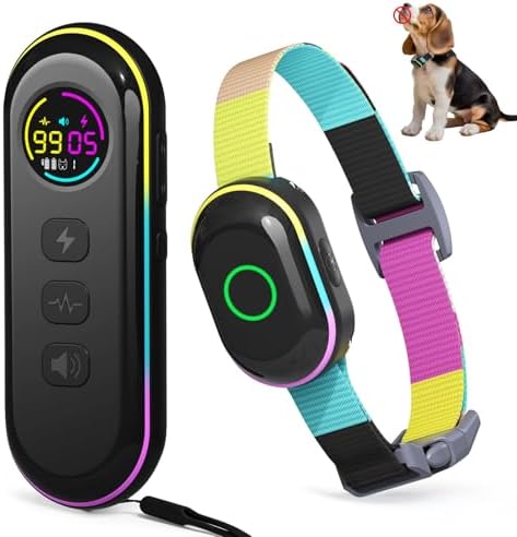 2-in-1 Dog Shock Collar and Bark Collar for Dogs– 2000FT Dog Training Collar with Remote, IP67 Waterproof e Collar with Anti-Bark/Beep/Vibration/Shock Modes for Small Medium Large Dog
