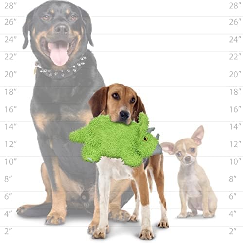 MIGHTY Tuffy Microfiber Medium Ball Triceratops Dog Toy