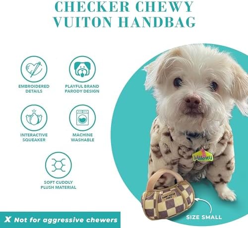 Haute Diggity Dog Chewy Vuiton Handbag Plush Dog Toy, Designer Parody Toy