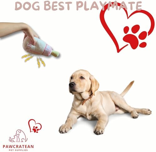 7" Squeaky Plush Toy for Puppies Small Dogs Self Etertainment Washable Soft Made [PET ONLY] (Milk Bottle)