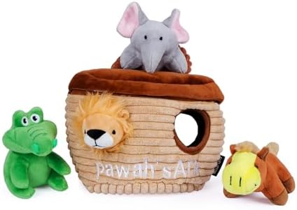 CHEWFFON Noah's Ark Burrow Dog Toy, 5-Pack Hide and Seek Toy